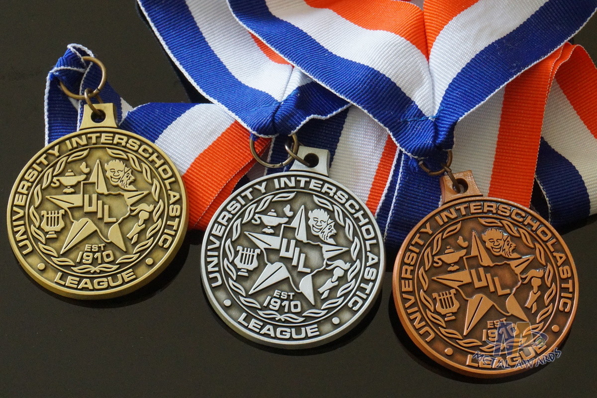 Round Custom Design UIL Metal Award Medals Blank Medallion With 3D Effect