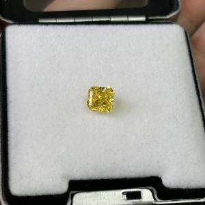 Quality 1.56ct Synthetic Yellow Diamond HPHT Lab Grown Diamonds Fancy Vivid Yellow SI2 2VG N IGI wholesale