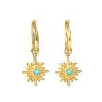 Turquoise Stone 18k Gold Plated Jewelry Set Necklaces And Earrings For Women