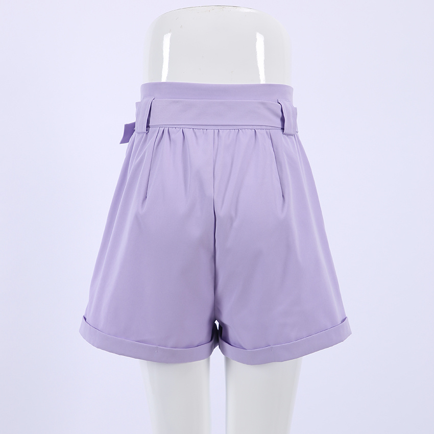 Qinsi Korean Sweet Women Casual Solid Wide Leg Loose Cotton Short Pants with Belt 2023 Summer Elegant High Waist Shorts