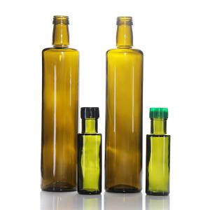 Quality Green Olive Glass Oil Bottle Container Bulk 250ml 1000ml 1L wholesale