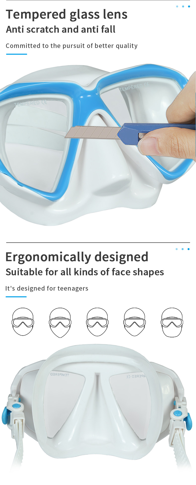 Double Breath Tube Scuba Snorkel Gear set Diving Mask For Children