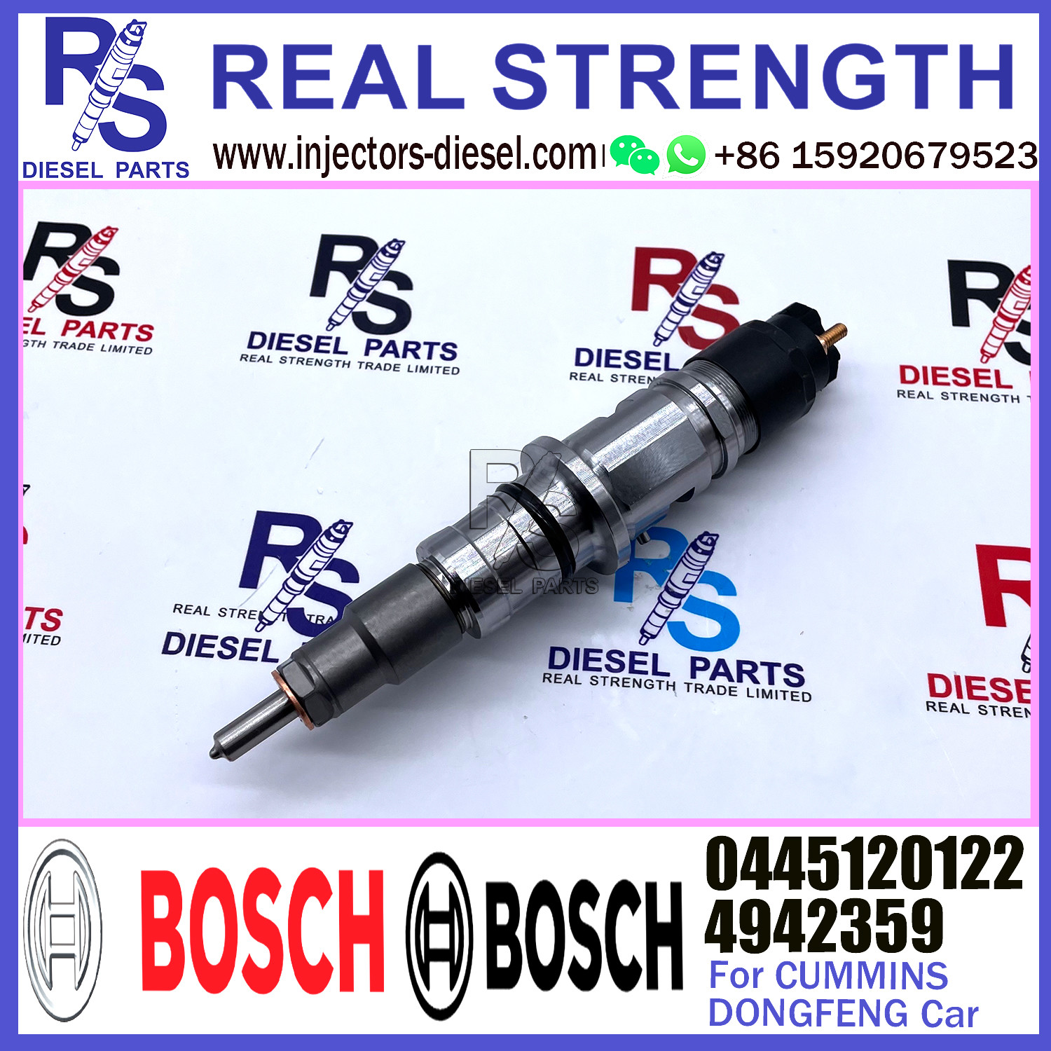 Diesel Engine Spare Parts CUMMINS Qsl9 Qsc8.3 Common Rail Fuel Injector 4942359 0445120122