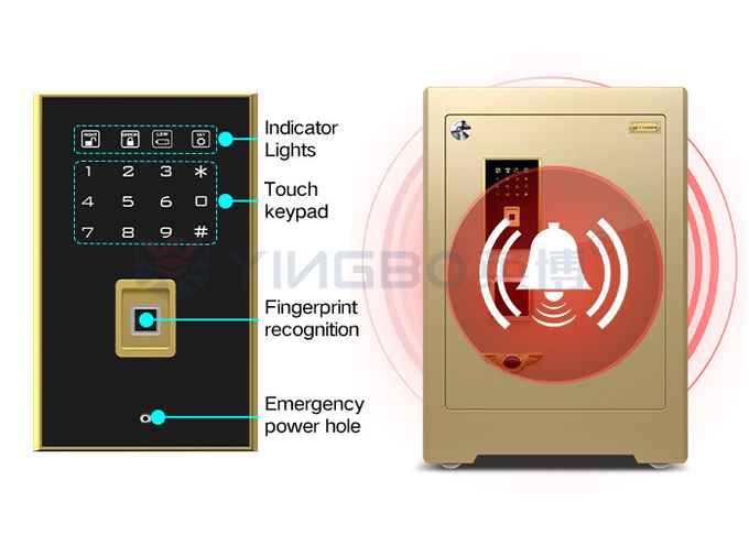 YB/ZY-60 Dual Intelligent Alarm safe deposit box Luxury Smart For Security With 3D Stereo Soft-Roll Leather