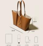 Commuter Ladies Tote Handbag 30cm Brown Leather Tote Purse