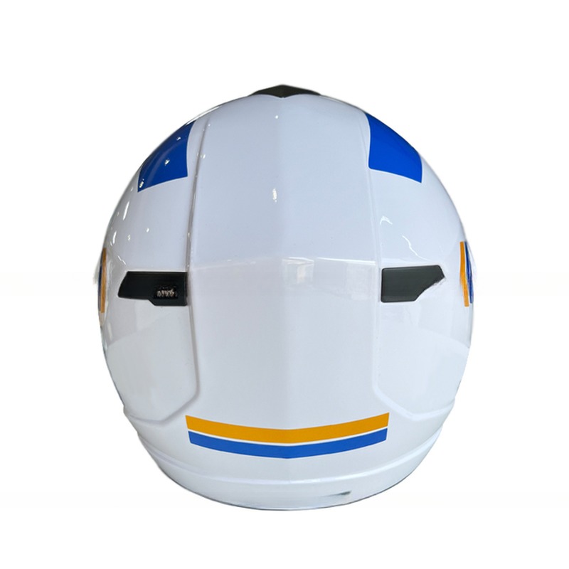 White ABS Motorcycle Riding Helmet with Full Face PC Shield Customizable