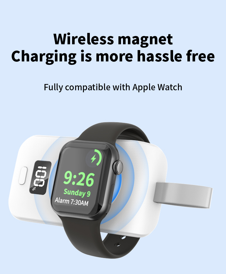 Apple Watch Phone Power Bank Wireless Charging Compact Magsafe Charger 2 In 1