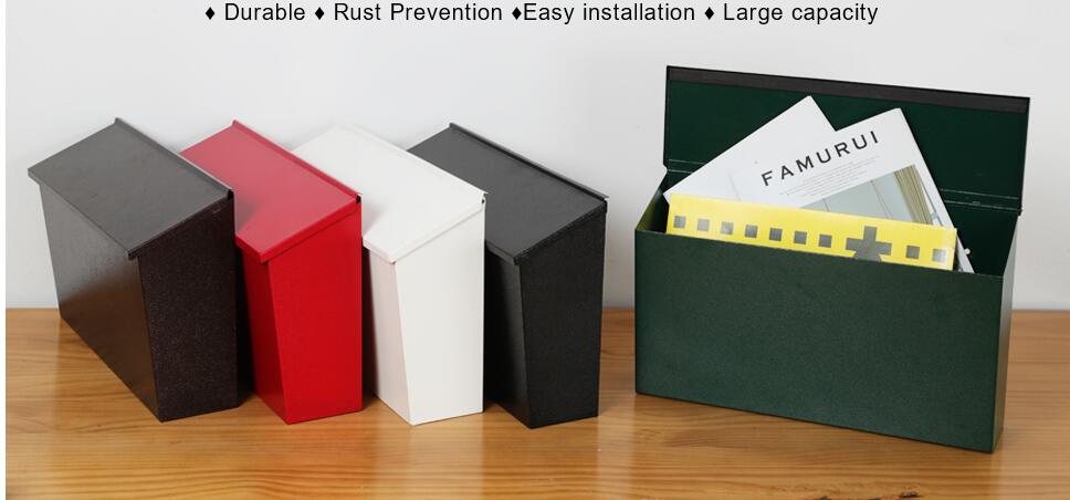 Outdoors Modern Design Large Wall-Mountable Mailbox Metal Mail Box 0.8mm Thickness