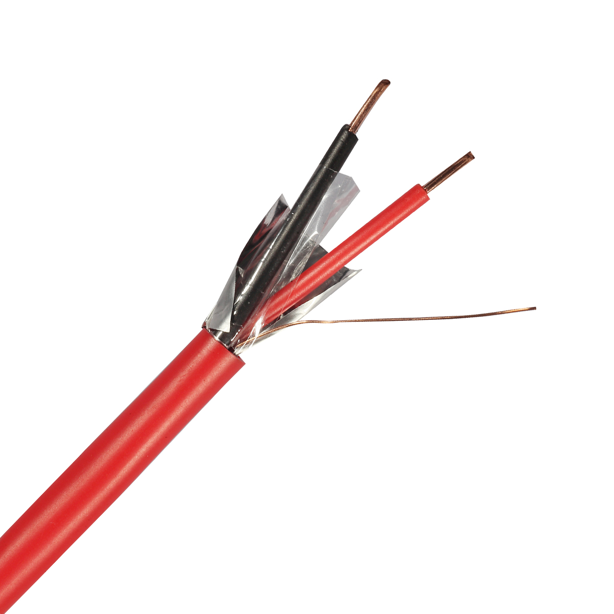 FPLR Fire Alarm Cable 2 Core Solid Shield with Drain Wire 1/0.5tc mm and Al/Foil Shield