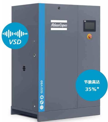 Low Operating Costs With G 7-22 VSD Technology And Oil Injected Rotary Atlas