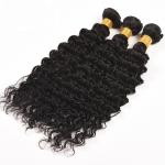 Natural Black Virgin Human Hair Bundles Without Lice / Machine Double Weft