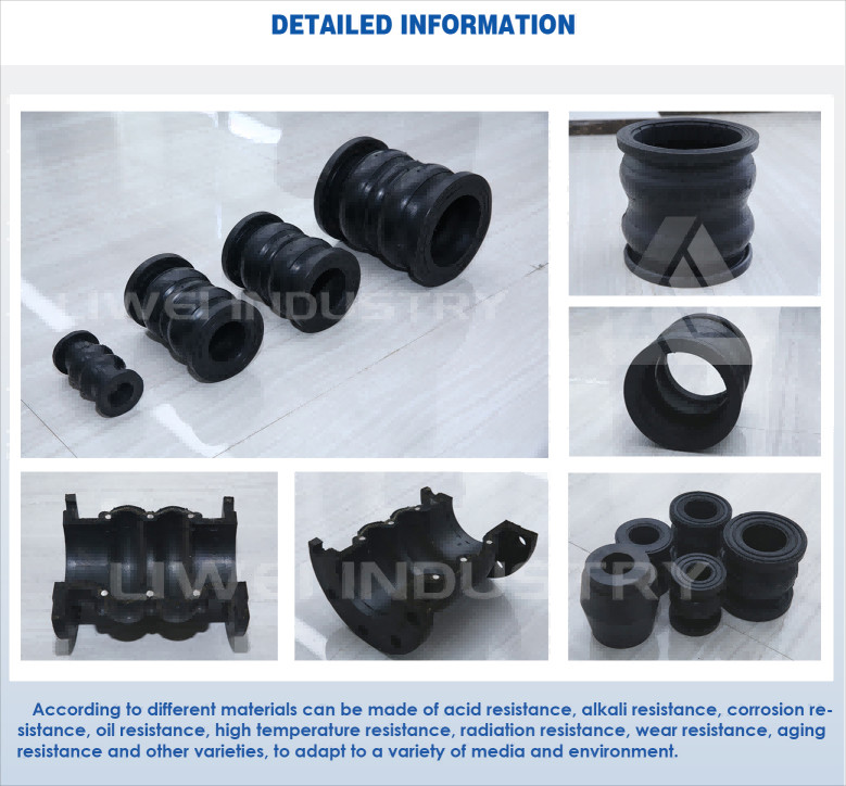 Double Sphere Rubber Expansion Joint Axial Movement SS304 Flange