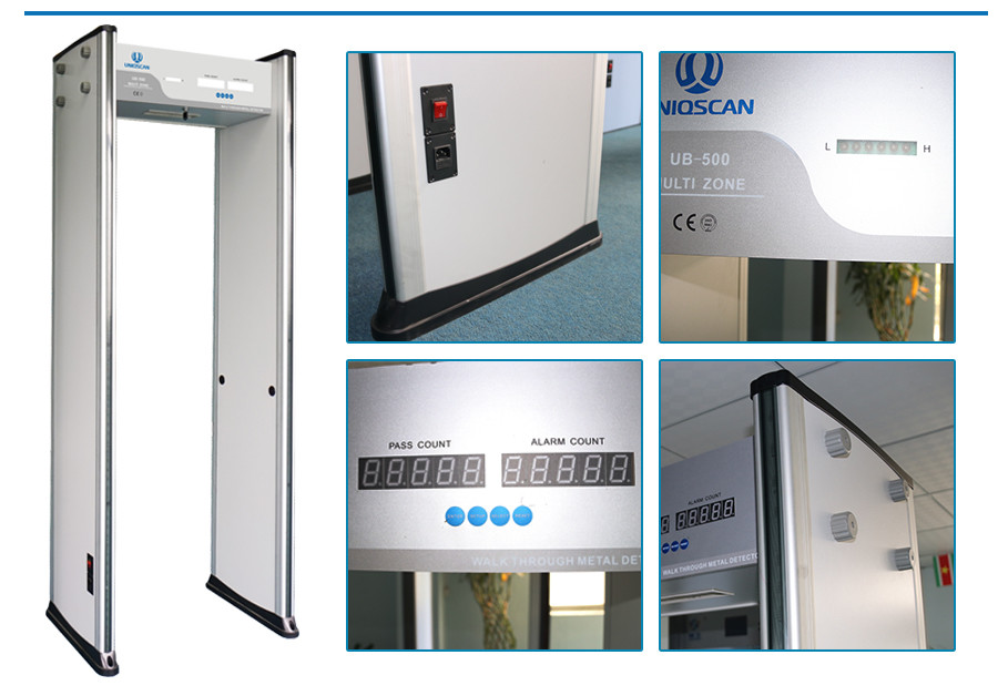 6 zone Metal Detector Walk Through Gate With IR Sensor Security