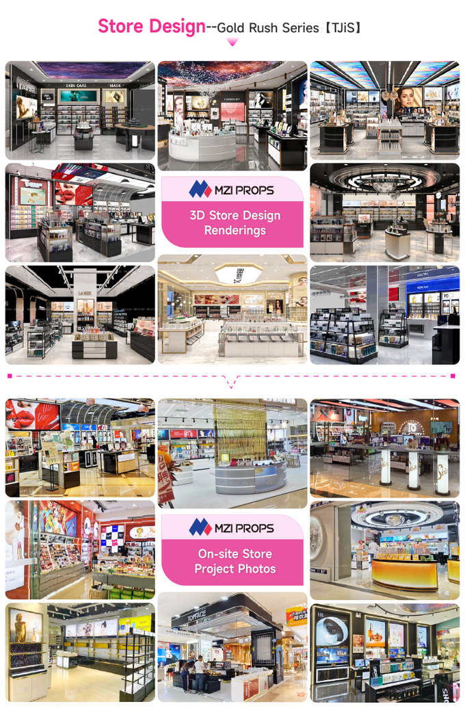 Customized Perfume Store Checkout Counter For Cosmetic Shop Fitting And Retail Shop Design