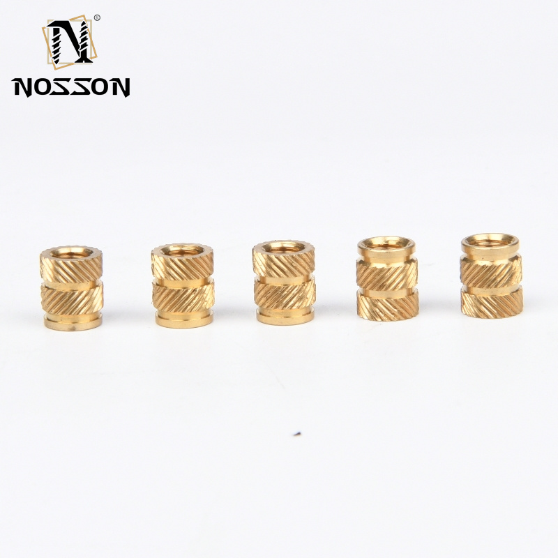 Brass Threaded Insert Nut M3 M4 M6 Knurled Thread Nut for Oil Gas Pipeline Construction and High Temperature Resistance