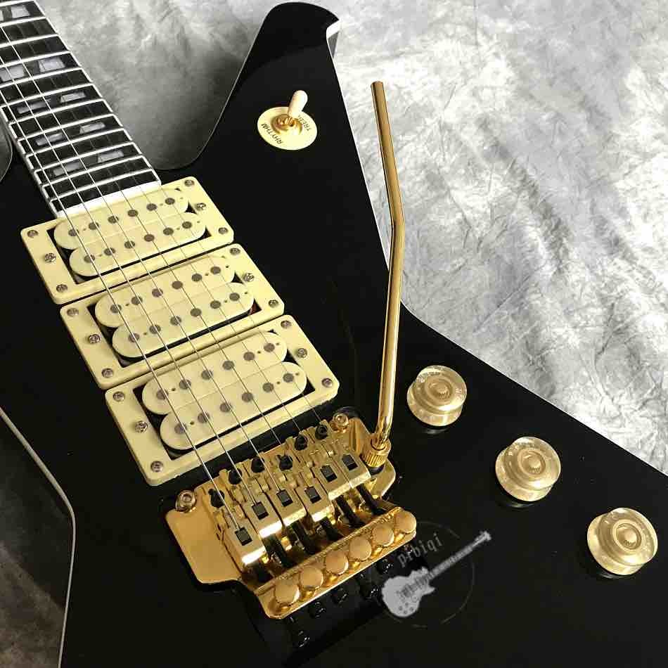 Custom High Gloss Black Destroyer Duplex Tremolo System Electric Guitar in Black or Sunburst