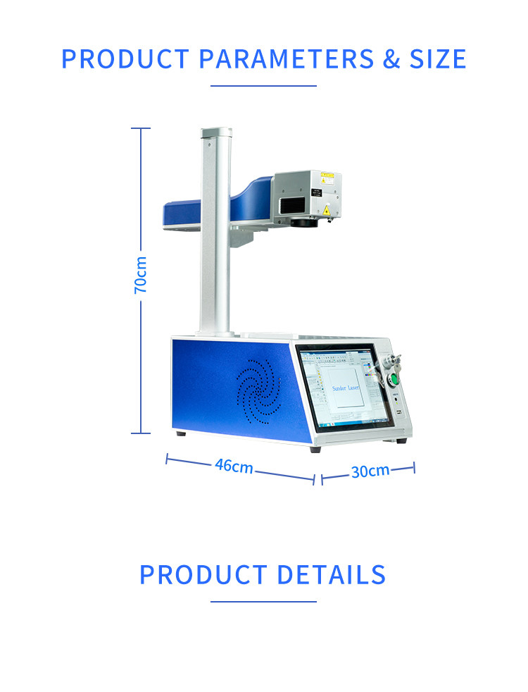 20w 30w Mini Small Raycus Laser Marker Engraver Optical Fiber Engraving Marking Machine For Plastic Logo Pvc Cable Metal