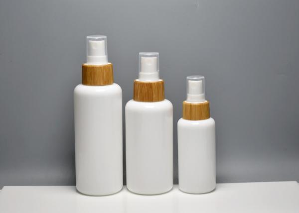 BG-195H-Z, 40ml 100ml 120ml boston round opal glass bottles with bamboo fine