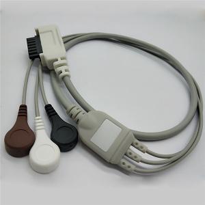 Quality 3 Lead Patient Holter ECG Cable With Snap Northeast Monitoring DR200 / 300 wholesale