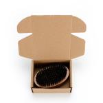Black Boars Hair Beard Brush Oval Shaped Beech Wooden For Men Moustache