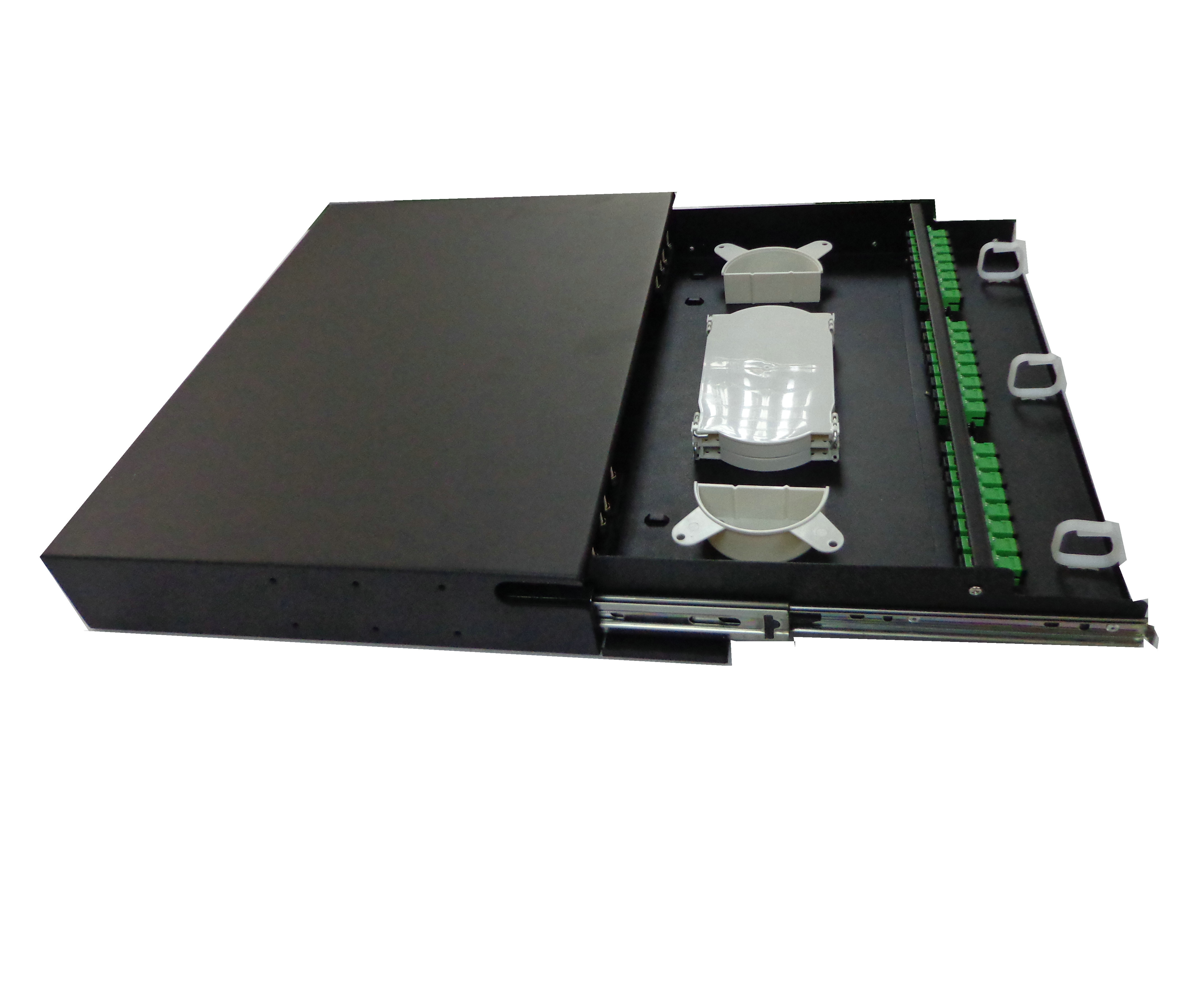 24 SC 19inch Fiber Optic Termination Box 1U Sliding Panel