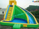Green Waterproof Outdoor Inflatable Water Slides , Inflatable Water Slide Pool