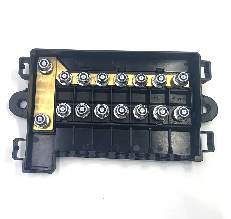 7Way MIDI Fuse Holder Bolt Inline Boat Automotive 7 Position Mini ANL Car Marine Fuse Box with Black Dustproof Cover