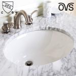 Oval Shape Undermount Bathroom Sink Fine Fireclay Construction One Piece Wash