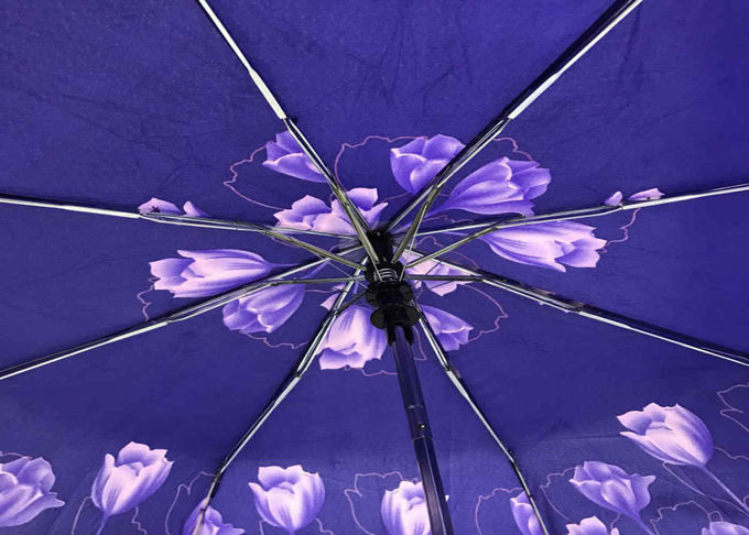 Silk Screen Printing Fold Away Umbrella , Lightweight Folding Umbrella