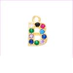 Pendant Necklace DIY Gold Jewelry Custom Micro Rainbow Zircon Letter Bracelet