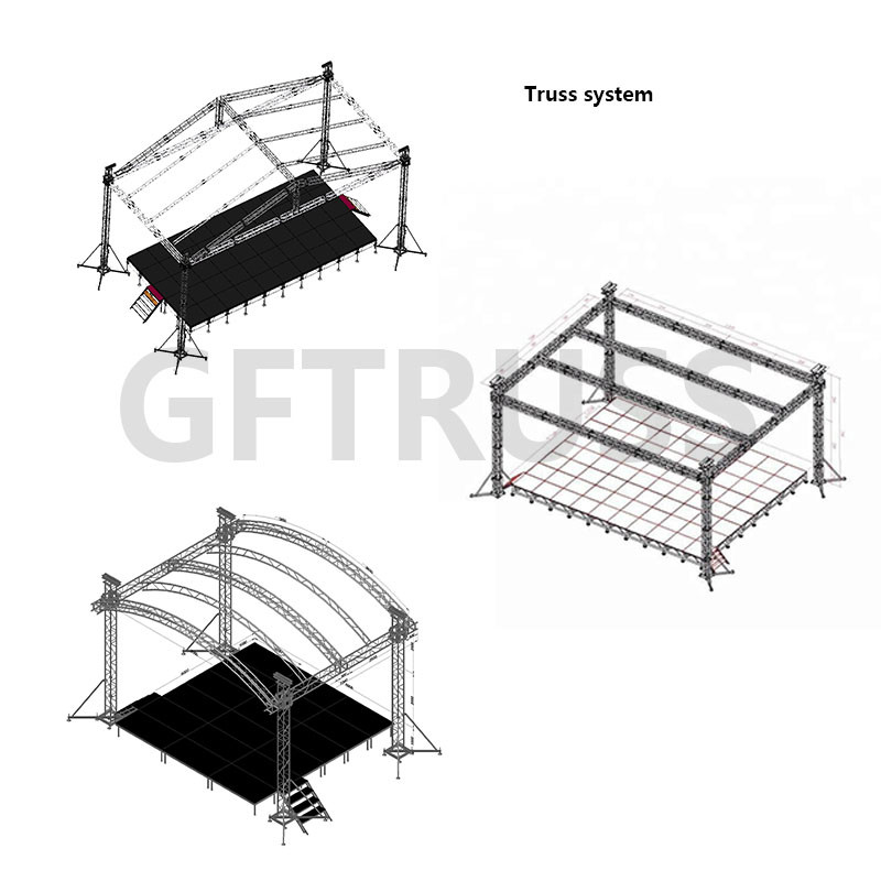28M Led Lighting Mobile Stage Truss With PA Wings Flying System