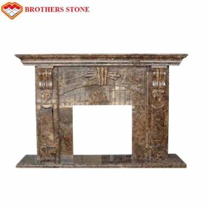 Quality Luxury Polished White Natural Stone Fireplaces , Limestone Fireplace Surround wholesale