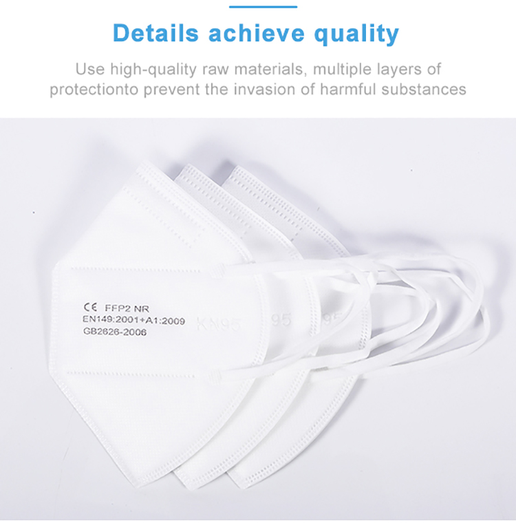Stock CE EN149 FFP2 kn95 5 layer face mask disposable