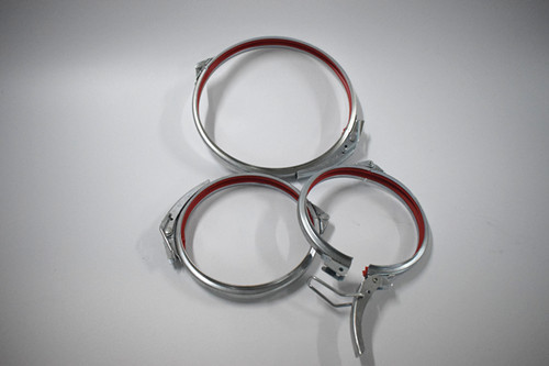 Circle Galvanized Ventilation Duct Clamps With Red Rubber Quick Lock Fittings