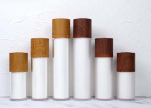 Quality Matte Bamboo Airless Bottle , 30ml Airless Pump Bottle For Face Serum wholesale