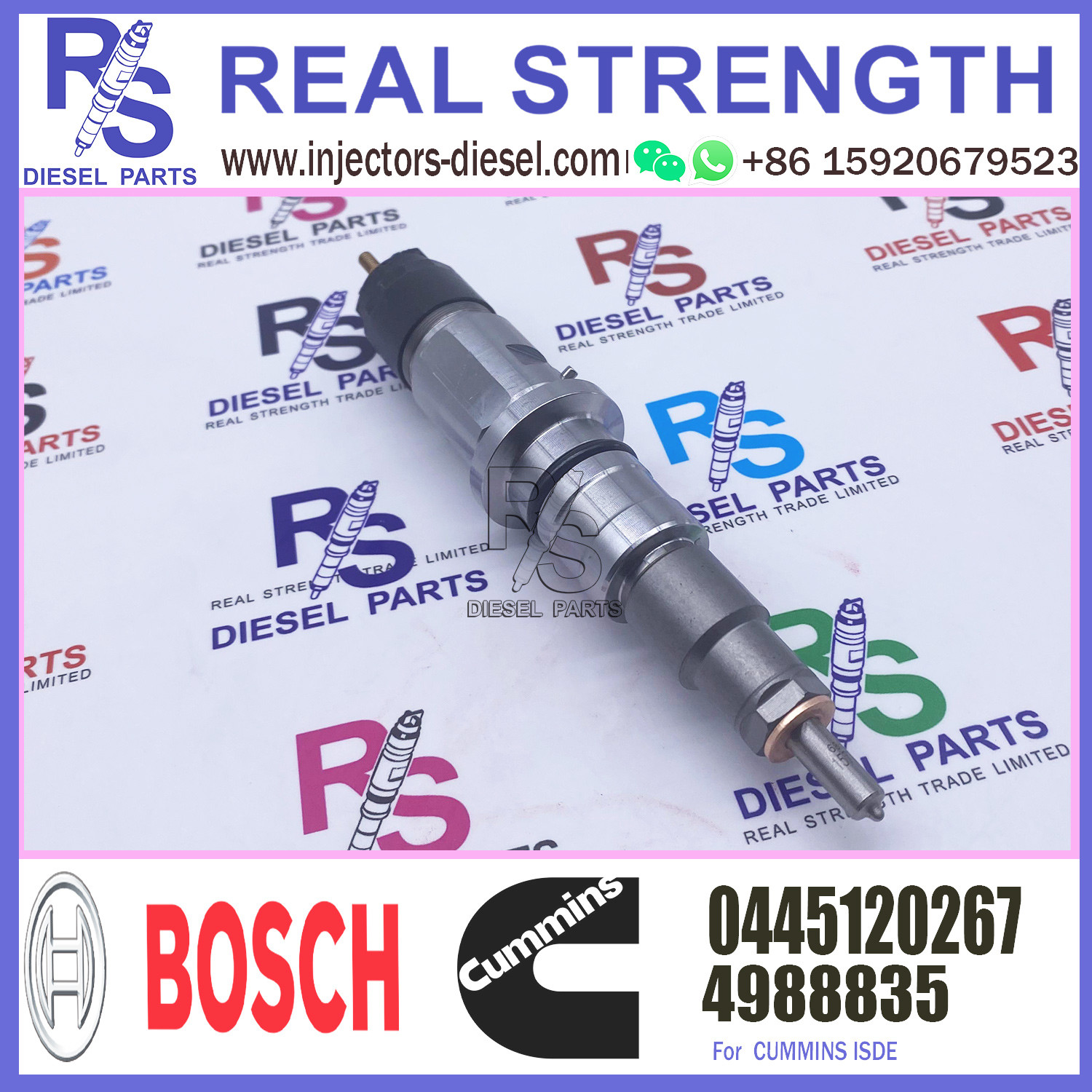 common rail injector 0445120267 For CUMMINS ISDE 4988835 5253221 5269194
