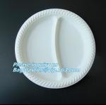 Round 11 inch 4 compartment disposable corn starch plates,3 compartments