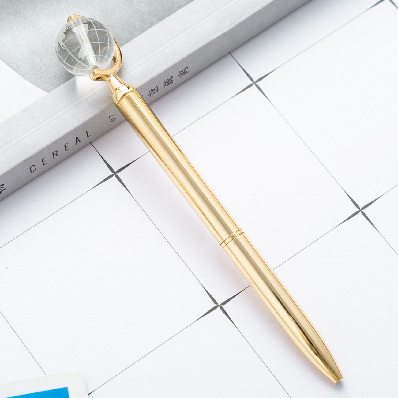 2022 Style Creative Globe Pen with Custom Metal Logo and Heat Sensitive Erasable Ink