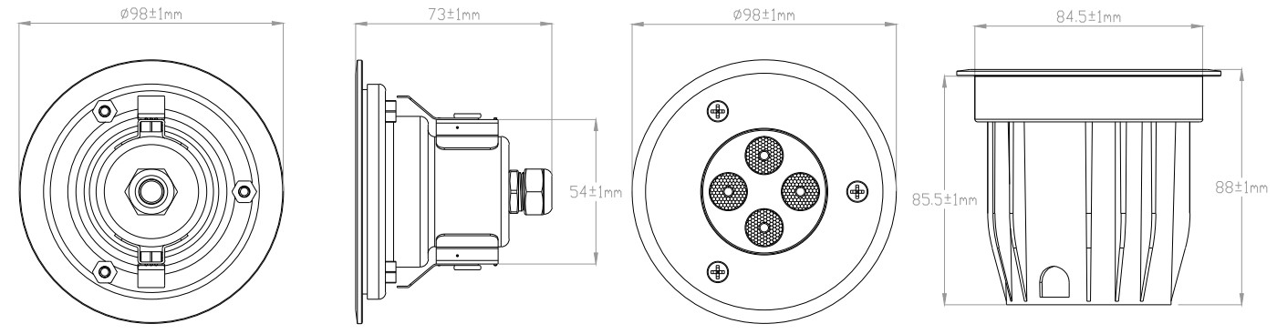 3W Inground Pool Led Lights , White Color Led Driveway Light DC24V with CE ROHS