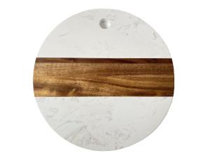 Quality Round GRS Decorative Storage Tray Marble And Acacia Wood wholesale