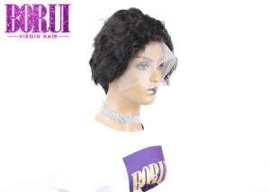 Quality Short Glueless Frontal Wigs Human Hair , 13*6 Lace Front Pixie Cut Wig In HD Lace wholesale