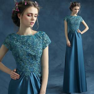 Quality Dark Blue Green Elegant Evening Dresses TSJY048 wholesale