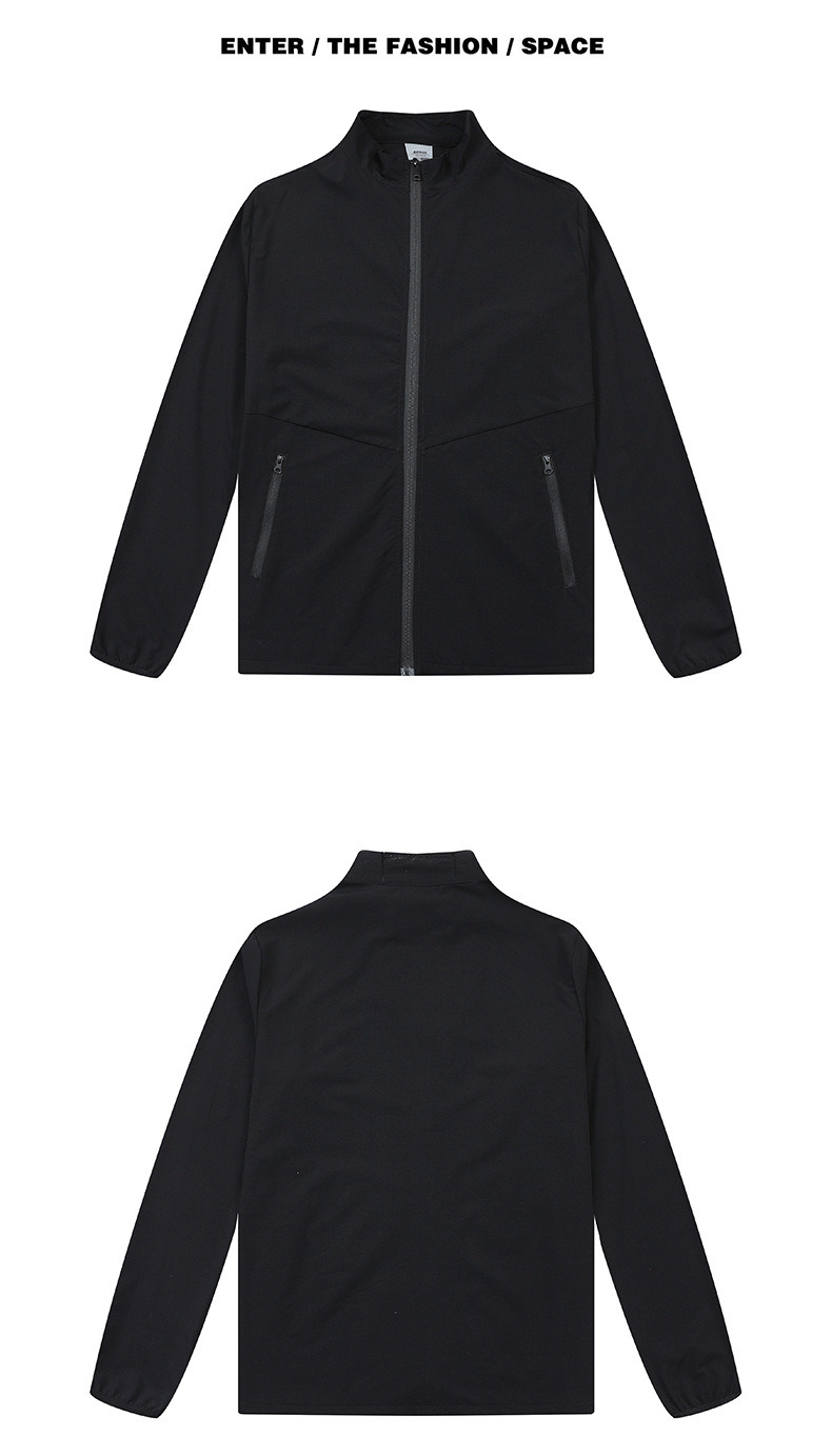 Spring and Summer New Outdoor Woven Sports Coat Men&prime;s Nylon Zipper Cardigan Quick Dry Breathable Running Fitness Yoga Wear