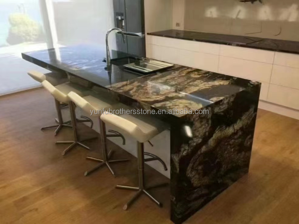 Polished Natural Stone Cosmic Gold Granite for Coffee Table and Countertops Modern Look