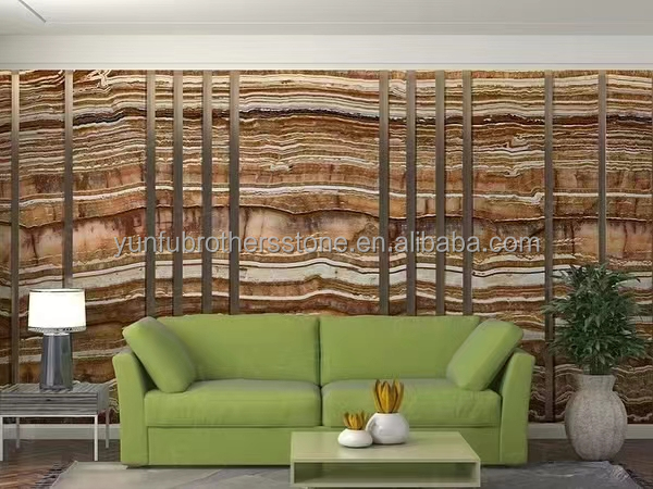 Polished Black Sea Onyx Marble Translucent Texture for Interior Wall Panel Decoration