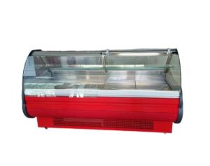 China Front Turn Glass Meat Display Cabinet Commercial Large Capacity Refrigeration on sale