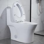 Round One Piece Skirted Toilet Comfort Height Elongated 28”