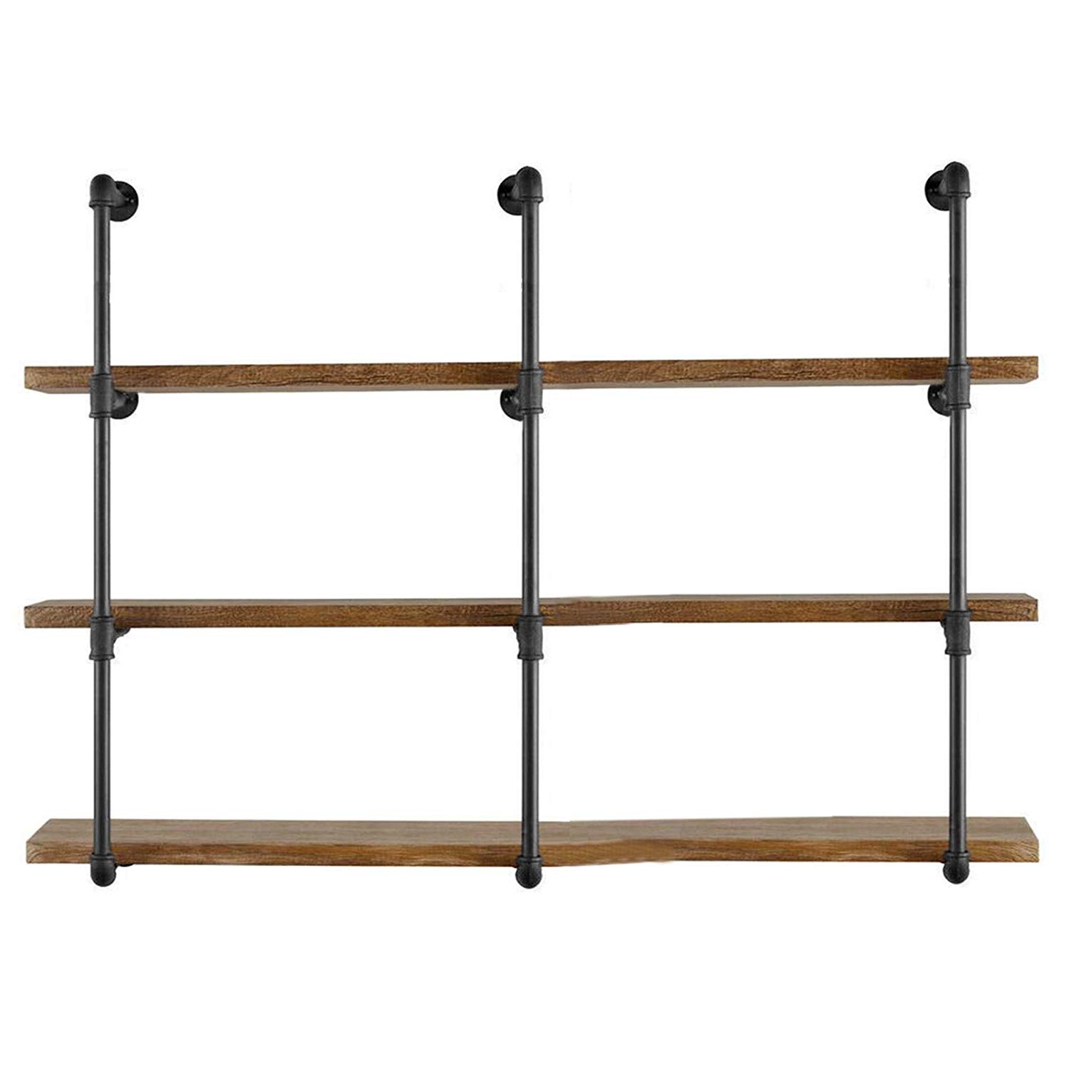 Industrial Iron Pipe Stand Black Retro Shelving Wall Mounted DIY Open Storage Rack