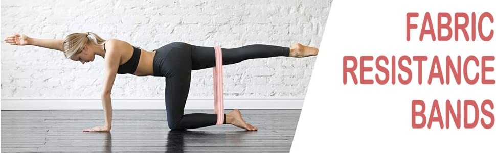 Fabric Cloth 30LB to 60LB Anti Slip Silicone Exercise Resistance Bands For Women Butt And Legs Working Out