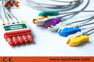 Quality Philips Cardiac Monitor Cables 5 Lead Clip V2-V6 M1976A CFS wholesale